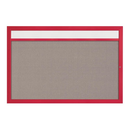 United Visual Products Slim Enclosed Corkboard, 36"x36", Bronze Alum Frame/Surf UVEB3636-BRONZE-SURF